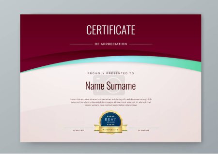 Modern white, gold and black certificate template with dynamic and futuristic polygonal color and modern background.