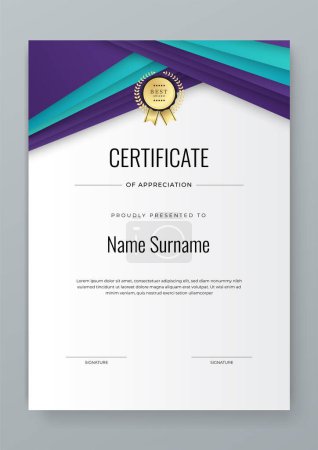 Purple tosca and white Professional Certificate. Certificate Of Appreciation Template Design.