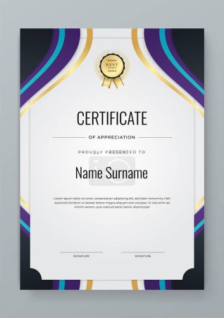 Purple tosca and white Professional Certificate. Certificate Of Appreciation Template Design.