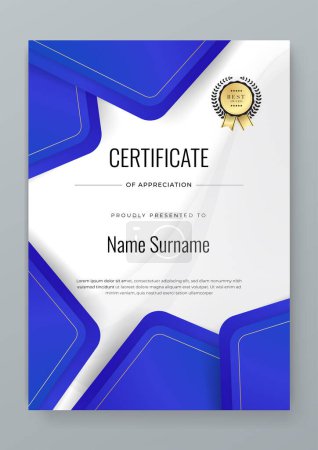 Illustration for White and blue Two set certificate template with dynamic and futuristic element modern background - Royalty Free Image