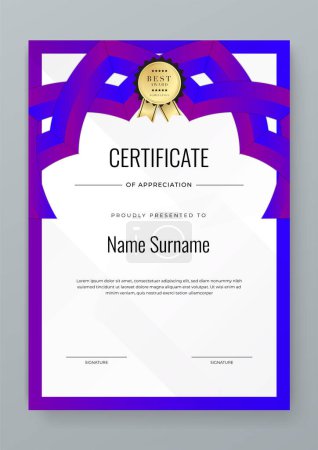 Vector abstract white green and purple certificate template concept