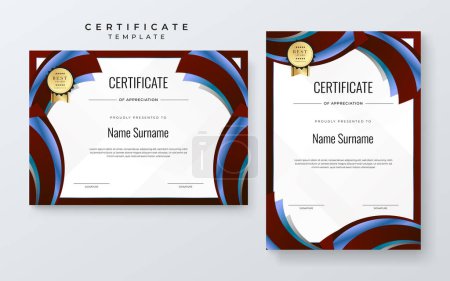 Professional white, dark red and blue Certificate. Certificate Of Appreciation Template Design.