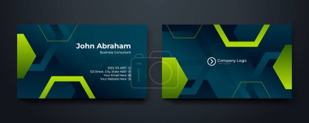 Illustration for Dark blue and green business card modern design vector - Royalty Free Image