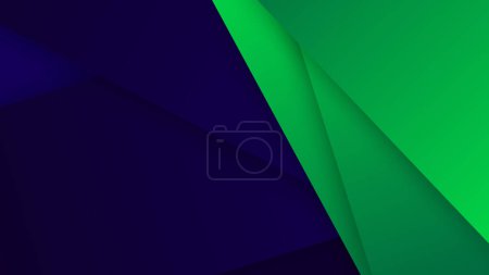 Illustration for Dark blue and green Creative and Clean Double-sided Business Card Template. dark blue and gold Colors. Flat Design Vector Illustration. Stationery Design - Royalty Free Image