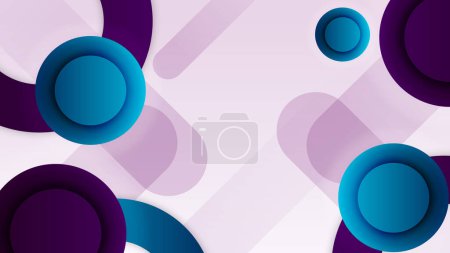 Illustration for White purple and blue Creative and Clean Double-sided Business Card Template. dark blue and gold Colors. Flat Design Vector Illustration. Stationery Design - Royalty Free Image