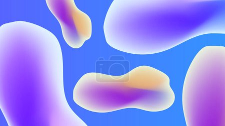 Illustration for Gradient background with Purple blue morphing shapes. Metaball spheres. Morphing colorful blobs. Vector 3d illustration. Abstract 3d background. Liquid colors. Decoration for banner or sign design - Royalty Free Image