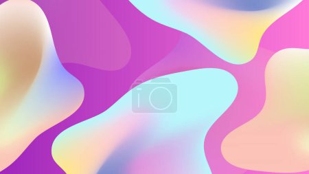 Illustration for Gradient background with Purple orange morphing shapes. Metaball spheres. Morphing colorful blobs. Vector 3d illustration. Abstract 3d background. Liquid colors. Decoration for banner or sign design - Royalty Free Image