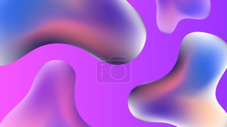 Gradient background with colorful morphing shapes. Meatball spheres. Morphing colorful blobs. Vector 3d illustration. Abstract 3d background. Liquid colors. Decoration for banner or sign design