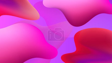Illustration for Gradient background with colorful morphing shapes. Meatball spheres. Morphing colorful blobs. Vector 3d illustration. Abstract 3d background. Liquid colors. Decoration for banner or sign design - Royalty Free Image