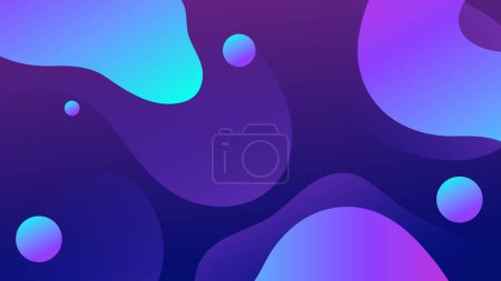 Illustration for Gradient background with colorful morphing shapes. Morphing colorful blobs. Vector 3d illustration. Abstract 3d background. Liquid colors. Decoration for banner or sign design - Royalty Free Image
