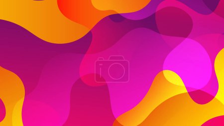 Illustration for Gradient background with colorful morphing shapes. Morphing pink orange blobs. Vector 3d illustration. Abstract 3d background. Liquid colors. Decoration for banner or sign design - Royalty Free Image