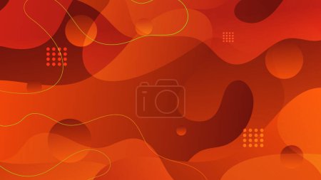 Illustration for Gradient background with red morphing shapes. Morphing colorful blobs. Vector 3d illustration. Abstract 3d background. Liquid colors. Decoration for banner or sign design - Royalty Free Image