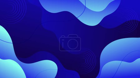 Illustration for Gradient background with blue morphing shapes. Morphing colorful blobs. Vector 3d illustration. Abstract 3d background. Liquid colors. Decoration for banner or sign design - Royalty Free Image