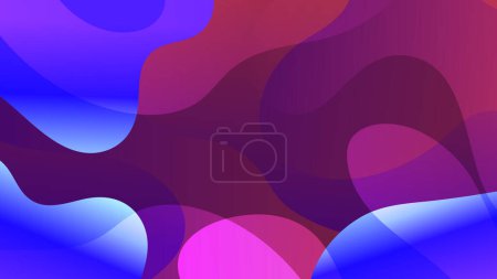 Illustration for Gradient background with purple blue morphing shapes. Morphing colorful blobs. Vector 3d illustration. Abstract 3d background. Liquid colors. Decoration for banner or sign design - Royalty Free Image