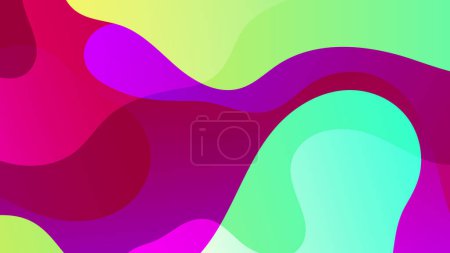Illustration for Gradient background with purple green morphing shapes. Morphing colorful blobs. Vector 3d illustration. Abstract 3d background. Liquid colors. Decoration for banner or sign design - Royalty Free Image