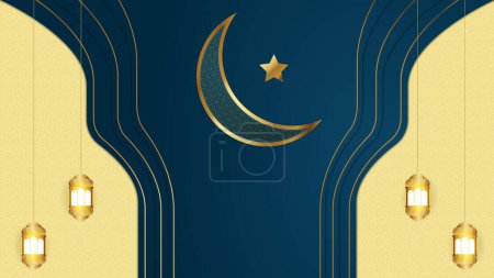 Islamic arabic festival background. Design template for ramadan, muharram, new year, fitr, adha, eid mubarak. Vector for invitation, banner, greeting card, poster, web, ads, and social media template