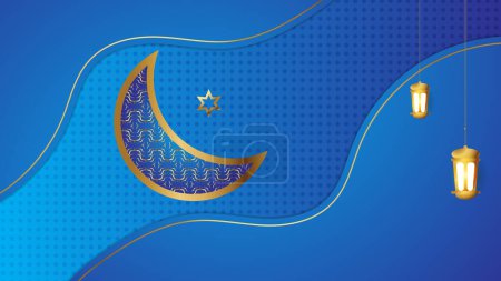 Islamic arabic festival background. Design template for ramadan, muharram, new year, fitr, adha, eid mubarak. Vector for invitation, banner, greeting card, poster, web, ads, and social media template