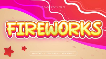 Bunte bunte Feuerwerk 3D editierbare Text-Effekt - Schriftart. Sommerlicher Textstil