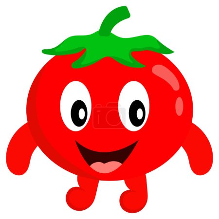 Red and green modern cute character with tomato vegetable character