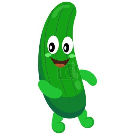 Green modern cute character with zucchinis vegetable character