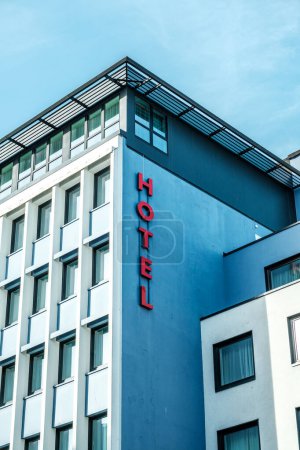 Photo for Stavanger, Norway, March 10 2023, High Rise Tourist Hotel Accommodation Building Exterior With No People - Royalty Free Image