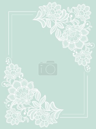 Foto de Diseño de marco de plantilla para tarjeta de encaje de invitación. Vector flores de encaje. - Imagen libre de derechos
