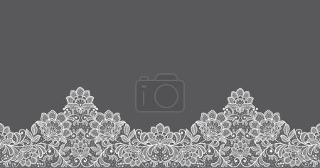 Foto de Fondo floral de encaje abstracto sin costuras. Flores de encaje blanco. Patrón vectorial. - Imagen libre de derechos