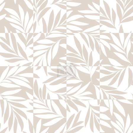 Foto de Fondo floral abstracto sin costuras gris claro y blanco.Patrón vectorial gris y blanco con hojas. - Imagen libre de derechos