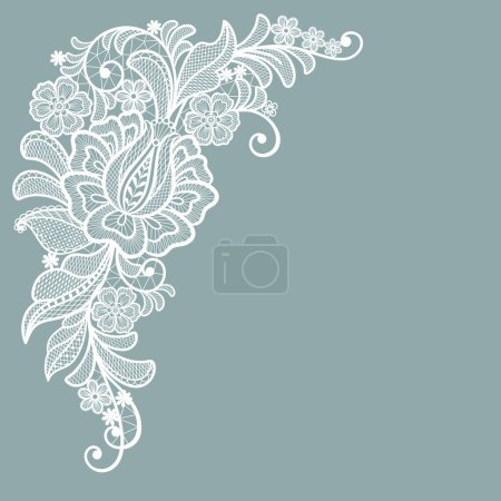 Lace card,floral frame.Romantic invitation. Vector lace flowers.
