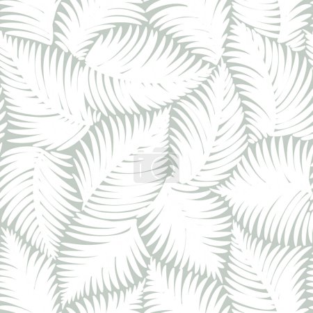 Foto de Fondo abstracto gris sin costuras con hojas dibujadas por líneas delgadas. Patrón floral del vector. - Imagen libre de derechos