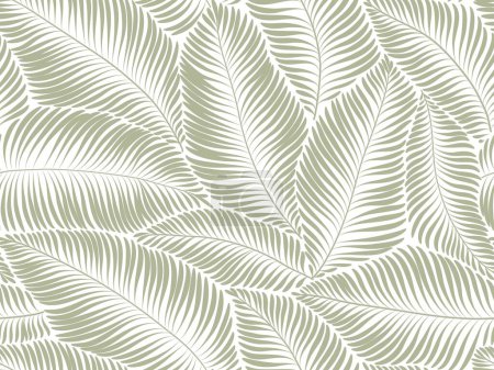 Foto de Fondo floral abstracto sin costuras con hojas. Patterrn blanco con hojas pintadas de verde. Ilustración vectorial. - Imagen libre de derechos