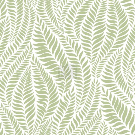 Illustration for Seamless abstract white and  green floral  background - Royalty Free Image
