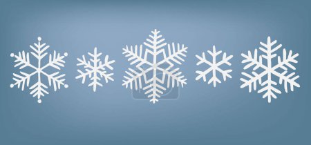 Foto de Conjunto de copos de nieve dibujados a mano. vector símbolo de invierno - Imagen libre de derechos