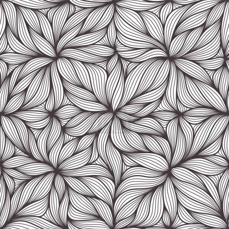 Foto de Fondo floral abstracto sin costuras. Flores abstractas en blanco y negro. - Imagen libre de derechos