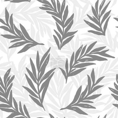 Foto de Fondo floral abstracto gris y blanco sin costuras con rama - Imagen libre de derechos