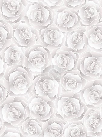 Foto de Fondo floral sin costuras con rosas grises y blancas - Imagen libre de derechos