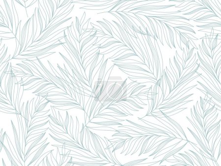 Foto de Fondo floral azul claro y blanco abstracto sin costuras. Patrón vectorial gris y blanco con hojas. - Imagen libre de derechos