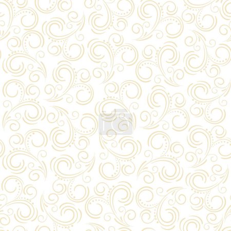 Foto de Fondo blanco y oro abstracto sin costuras. Patrón geométrico con rayas onduladas. Patrones de garabatos vectoriales. - Imagen libre de derechos