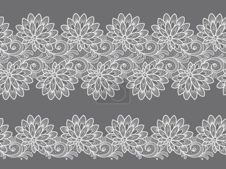 Foto de Fondo floral sin costuras con flores de encaje blanco.Vector ramas de encaje blanco con flores - Imagen libre de derechos
