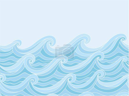 Foto de Fondo azul y blanco abstracto sin costuras. Olas de agua marina. - Imagen libre de derechos