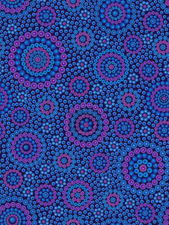 Foto de Fondo floral azul abstracto sin costuras. Patrón de flores vecktor hechas a mano. Pequeños puntos azules - Imagen libre de derechos