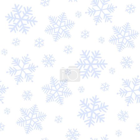 Foto de Fondo abstracto blanco sin costuras con copos de nieve azules dibujados a mano. Vector símbolo de invierno - Imagen libre de derechos