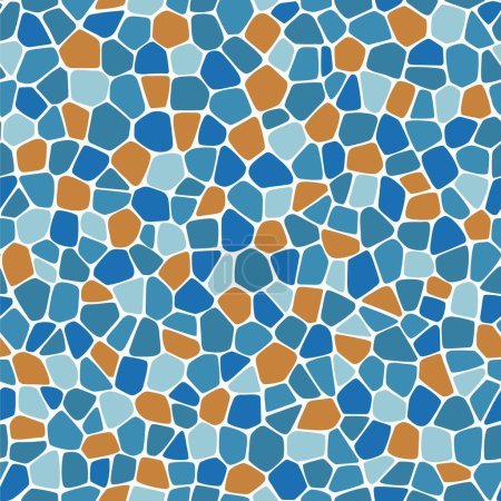 Foto de Fondo azul y marrón abstracto sin costuras. Dibujado a mano vector patrón sin costura - Imagen libre de derechos