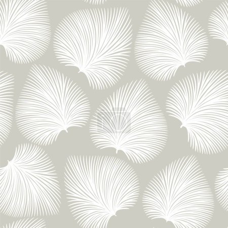 Foto de Fondo floral abstracto gris y blanco sin costuras con hojas. Patrón floral del vector - Imagen libre de derechos