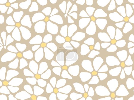 Foto de Fondo floral abstracto sin costuras hecho a mano. Patrón vectorial con flores abstractas blancas. - Imagen libre de derechos