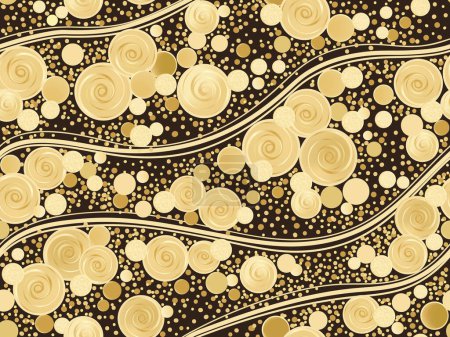 Seamless abstract black and gold background. Vector seamless  pattern