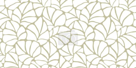 Foto de Fondo de arte botánico abstracto sin costuras con hojas. Patrón de hojas naturales dibujadas a mano gris y blanco, monocroma.Patrón floral vectorial - Imagen libre de derechos
