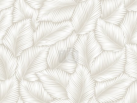 Foto de Fondo floral abstracto sin costuras con hojas. Patterrn gris con hojas pintadas de blanco. Ilustración vectorial. - Imagen libre de derechos