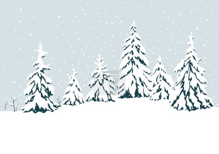 Paysage hivernal avec forêts de conifères et neige