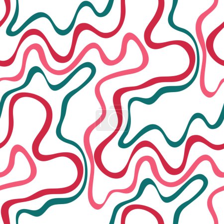 Illustration for Abstract seamless pattern with colorful wavy lines - Royalty Free Image